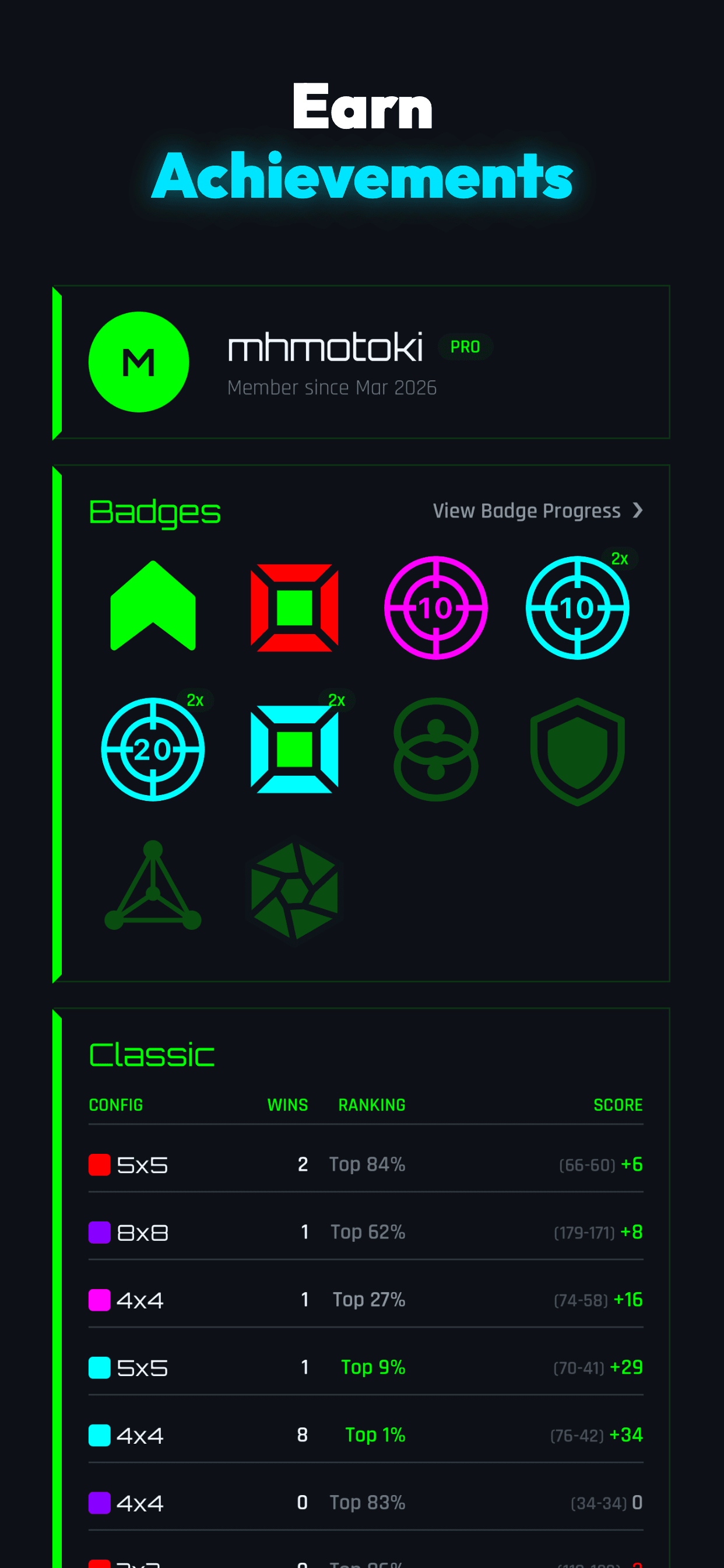 Earn Achievements