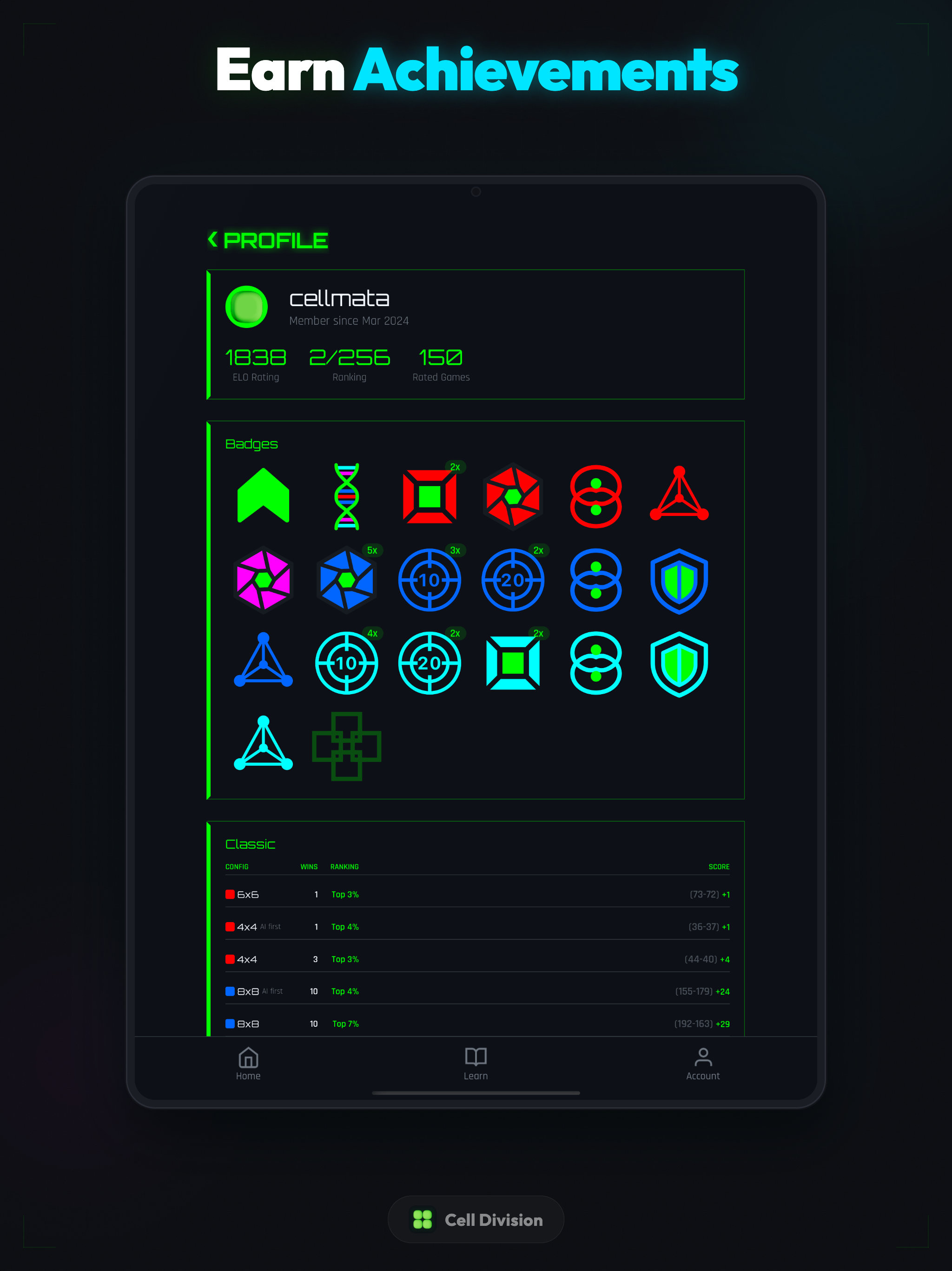 Cell Division badges on iPad