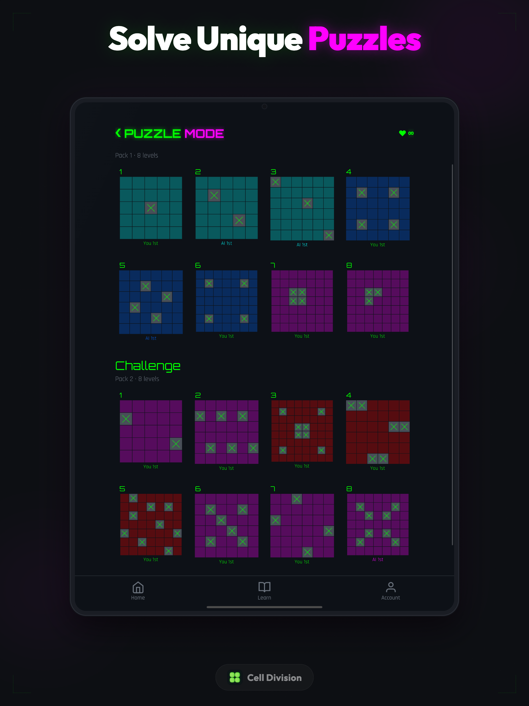 Cell Division puzzles on iPad